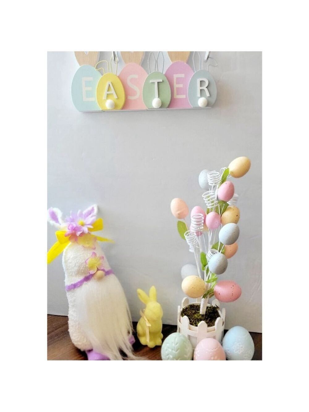 Handmade Easter Bunny Spring Flower Gnome